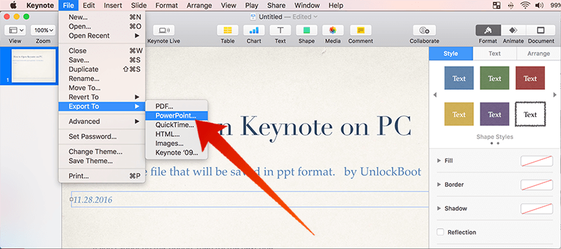 convert keynote to powerpoint all styles